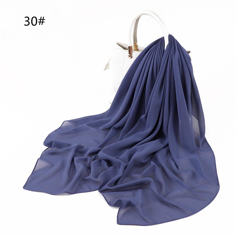 110*110CM Square Pearl Chiffon Hijabs Scarf Plain Solid Color Headwraps Muslim Women's Khimar Headscarf 45 Colors