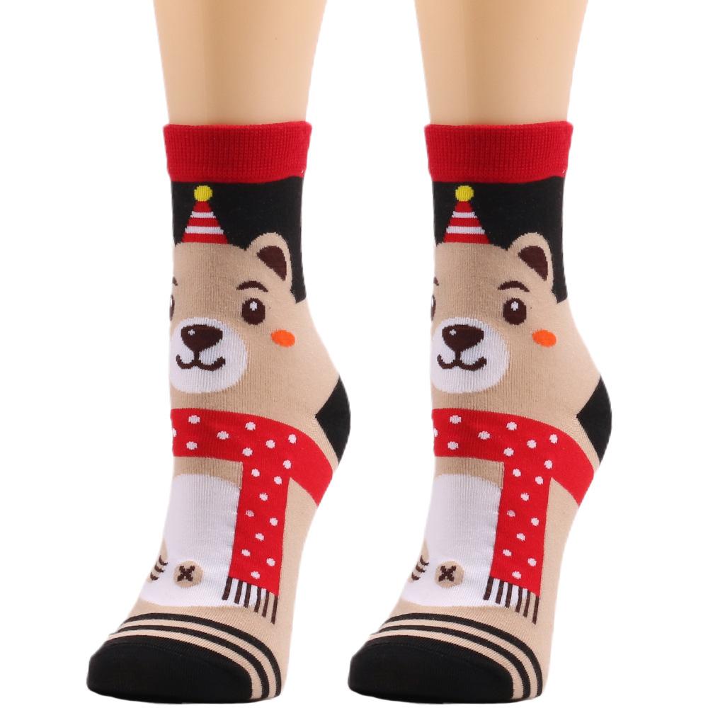 New Christmas Socks Creative Elk Snowman Elk Warm Mid Tube Socks Cartoon Christmas Series Winter Warm Cotton Socks Wholesale