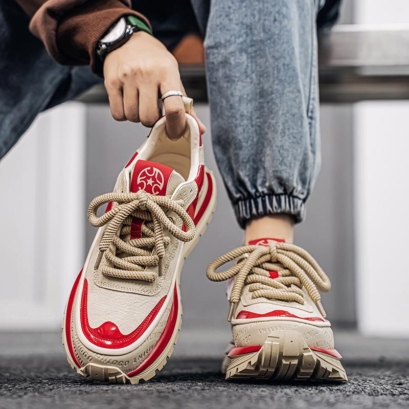 

Популярная мужская обувь, спортивная обувь, модная повседневная универсальная обувь для пап, обувь для серфинга, дышащая и удобная, всесезонная обувь с толстой подошвой 39 бежевый