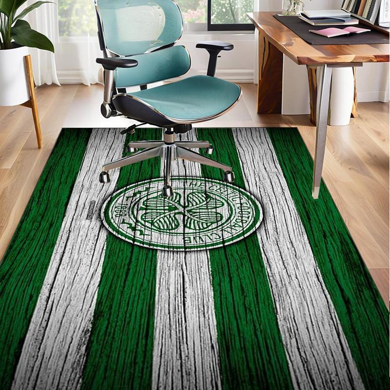 Celtic Football Club Crest Office Rug Chair Mat, Game Carpet, Suitable for Front Door, Bedroom, Living Room, Desk, Holiday Gift