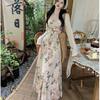 Gentle Wind Suspender Dress Summer Temperament Coffee Break French Floral Niche Design Sense Thin Slim Dress