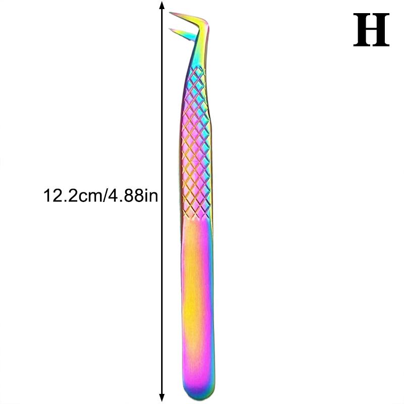 False Eyelash Tweezers Colorful Stainless Steel High Precision Anti-static Eyelash Extension Tweezers Makeup Tools