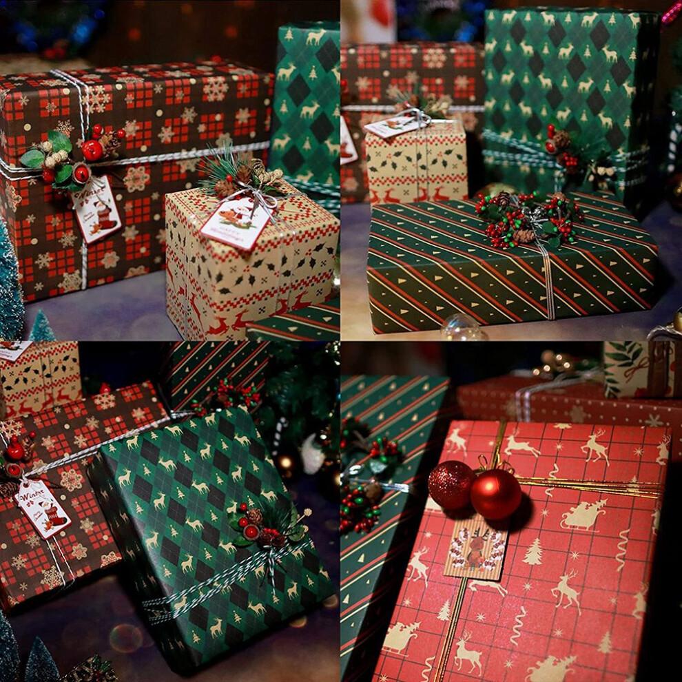 Wrapping Paper 8 Sheets Gift Wrapping Paper,For Christmas Birthday Party Wrapping Paper Gift Wrap Papers,Present Gift Wrapping Paper