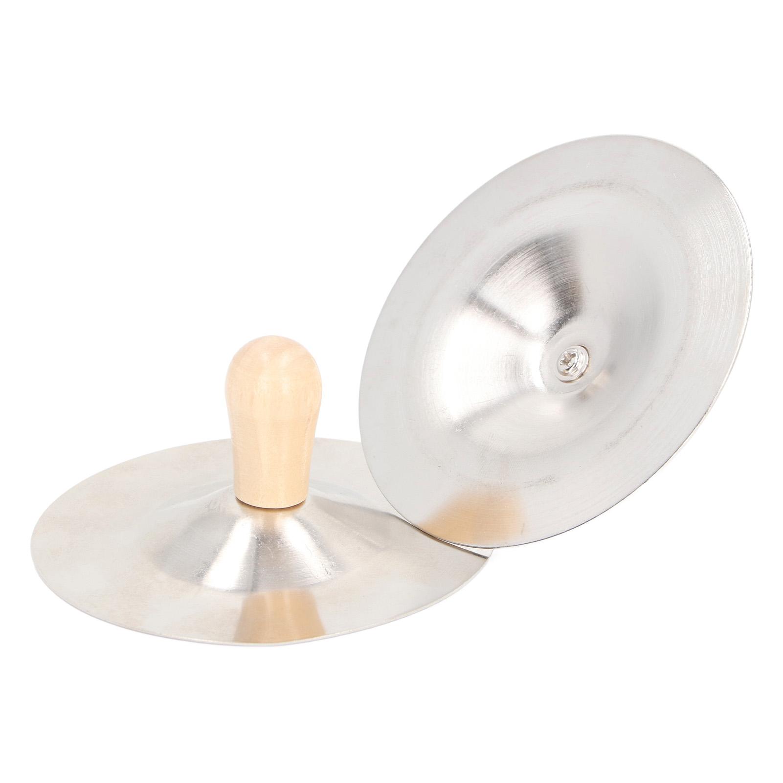 

2PCS Finger Cymbals Belly Dance Finger Cymbals Hand Percussion Musical Instrument with Wood Handle