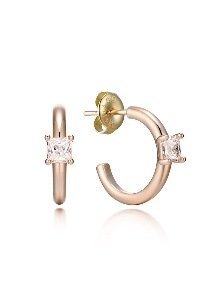 14K Small Cubic Zirconia Ring Earrings (Gold Filled) C24EGF098