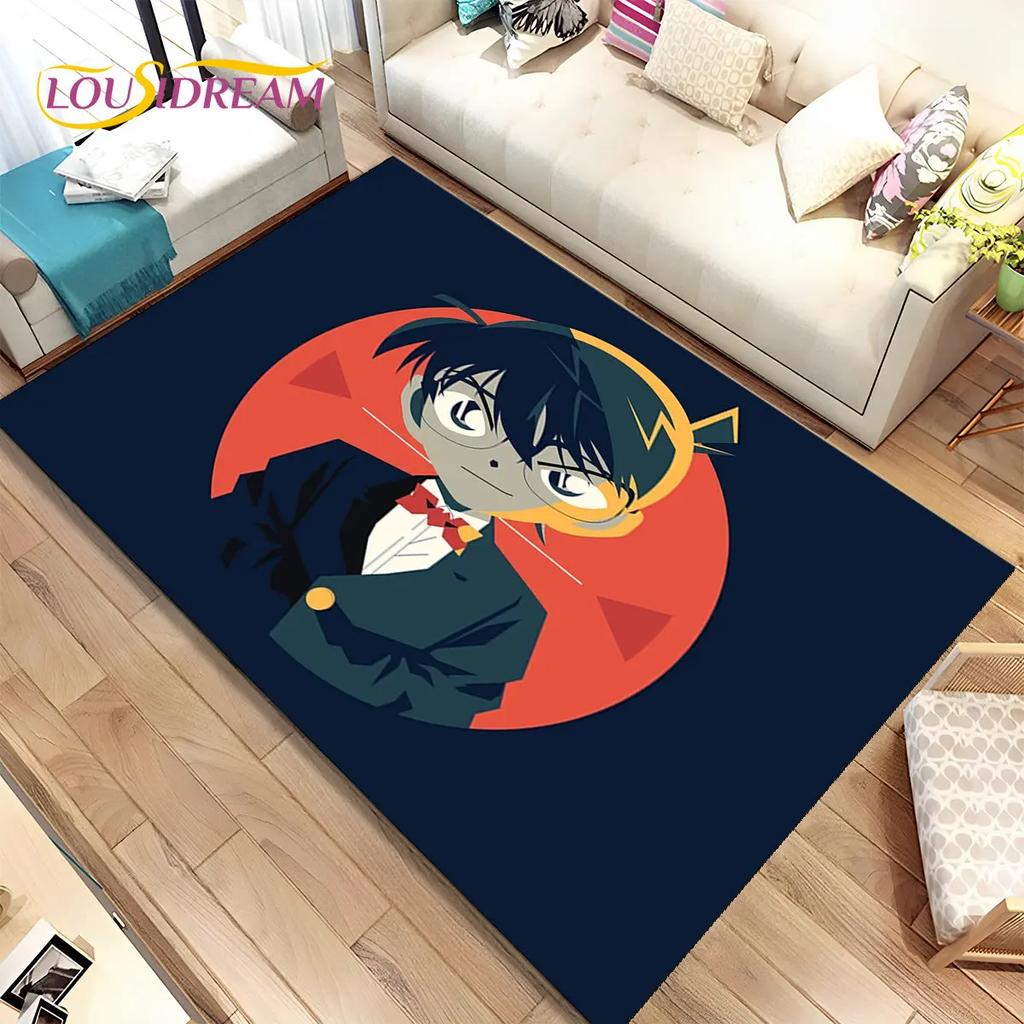 Anime Detective Conan Cartoon Area Rug Large,Carpet Rug for Living Room Bedroom Sofa Doormat Decoration,  Kid Non-slip Floor Mat