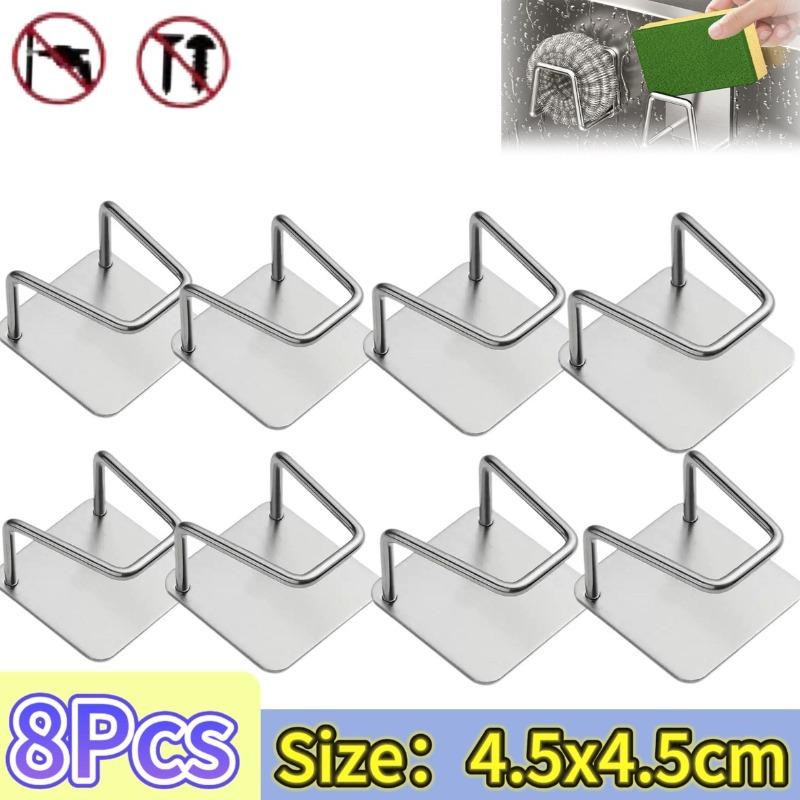 Kitchen Sponges Holder Stainless Steel Sink Shelf Adhesive Holders Drain Drying Rack Wall Hooks Accessories Storage Organizer Cup Holders 5