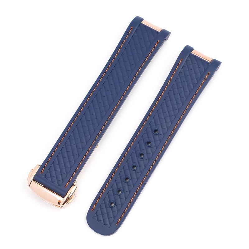 Gummi-Uhrenarmband für Omega für Seamaster 300 Armband 20mm für Speedmaster AT150 Taucherarmbänder Schwarz Blau Silikonarmband