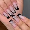 24Pcs Medium Length Press On Nails with Bow Design Reusable False Nails Full Cover Nail Tips for Manicure Nail Art