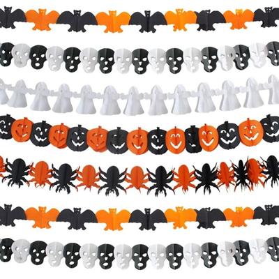 Easy Use Ghost Ghost Paper Banner Bat Skull Halloween Paper Latte Art Paper Double Sided Pumpkin Skull Pendant Party