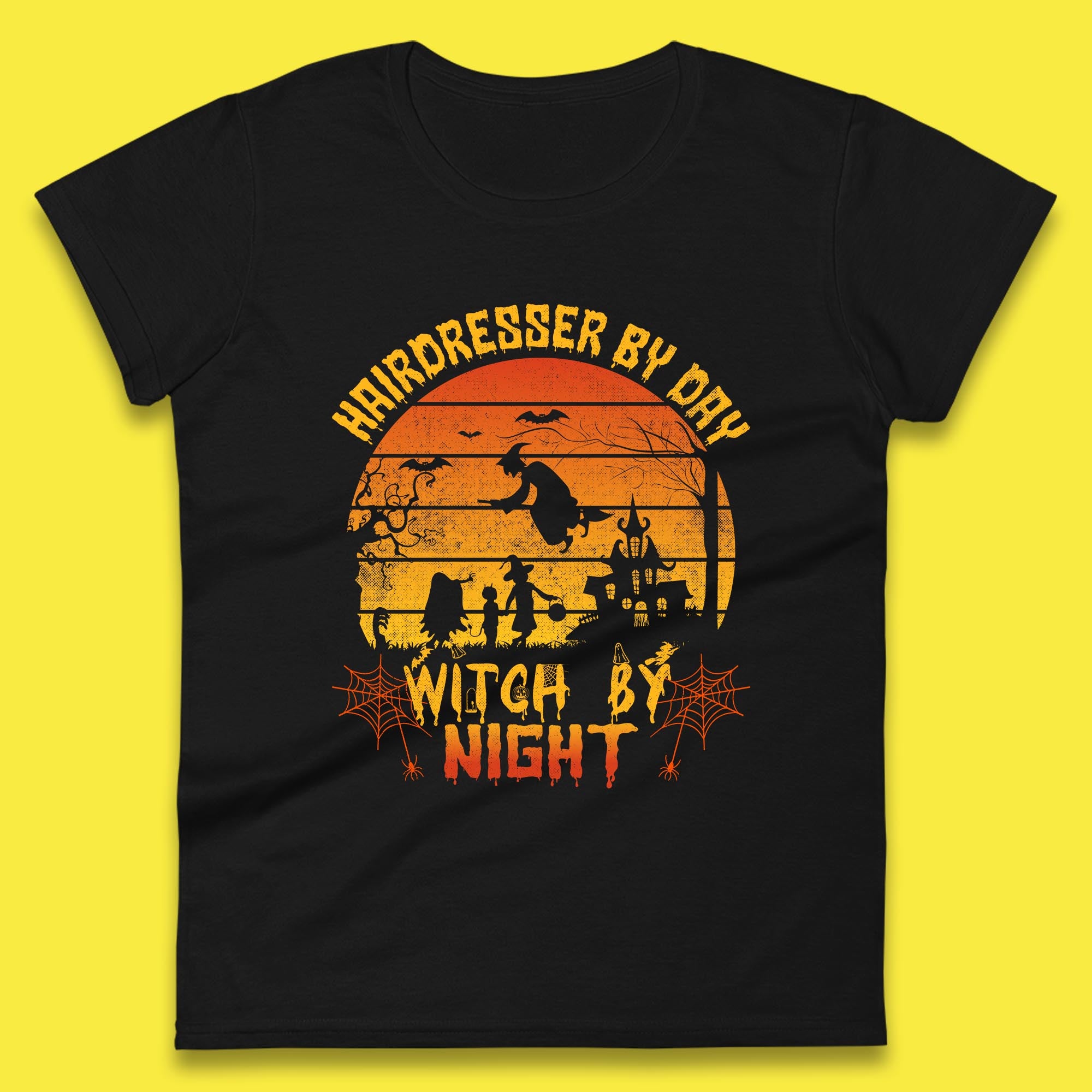 

Hairdresser By Day Witch By Night Funny Halloween Hairstylist Spooky Witch Womens Tee T Shirt Mens Tops Unisex Top M