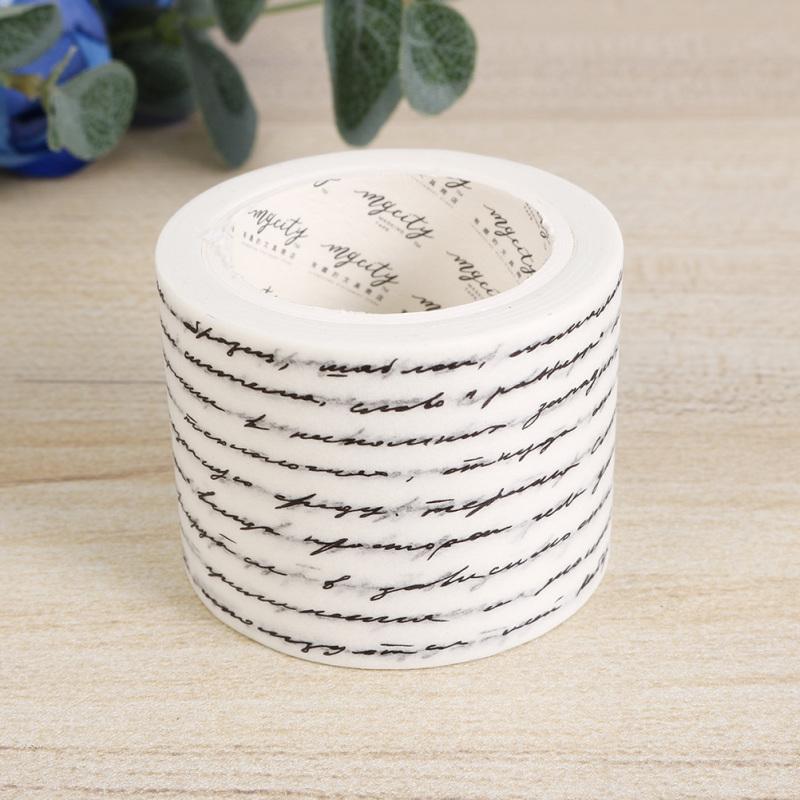 Japanese Washi Paper Vintage Washi Tape 2 Rolls Washi Tape Stickers Handwritten English Decorative Tapes Scrapbook Sticker