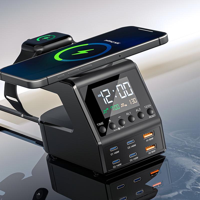 

Multi-Function Desktop Clock with 240W Wireless Fast Charging & Alarm US Standard