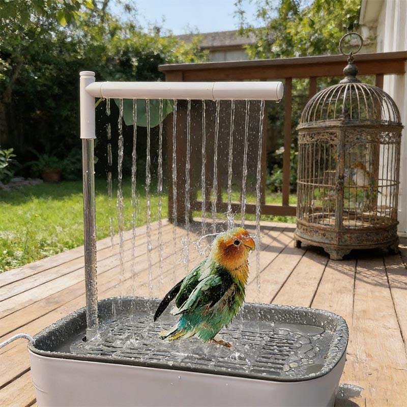 Automatic Circulating Bird Bath Tabletop Bathtub for Parrots Daily Use Shower Basin Pet Bathing Supplies Birds Accessoires