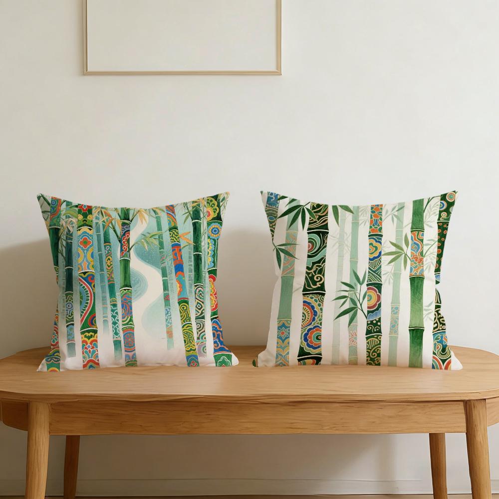 Bamboo-Traditional Style Cushion Cover For Pillow Printing Sofa Decoration Home Car Room Coffee Shop Office Nordic Simplicity