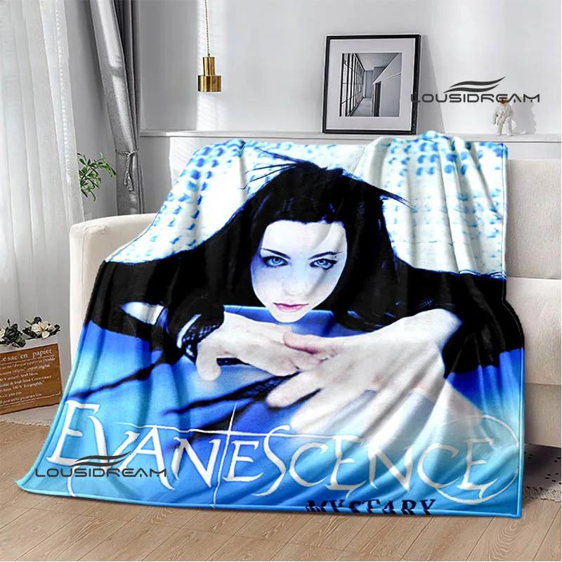 EvaneScence Band Retro Printed Fashion Warm Blanket Flannel Blanket Bed Linings Home Travel Birthday Gift