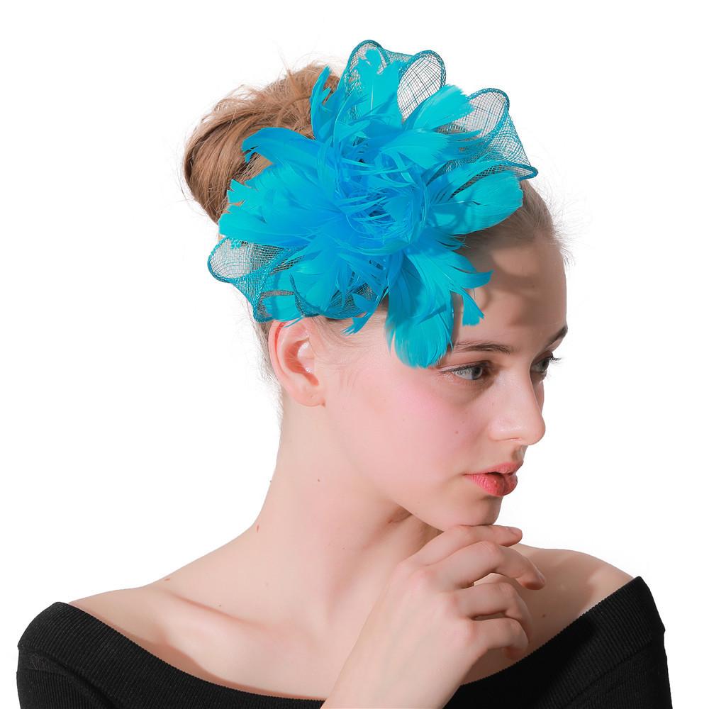 Popular Lake Blue Hemp Top Hat Bridal Headgear Photo Wedding Photography озеро синий