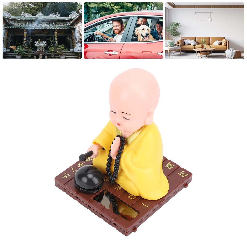 Little Monk Figurine, Solar Monk Figurine Sculpture, Little Monk Chanting Buddha Figurine Statue, Little