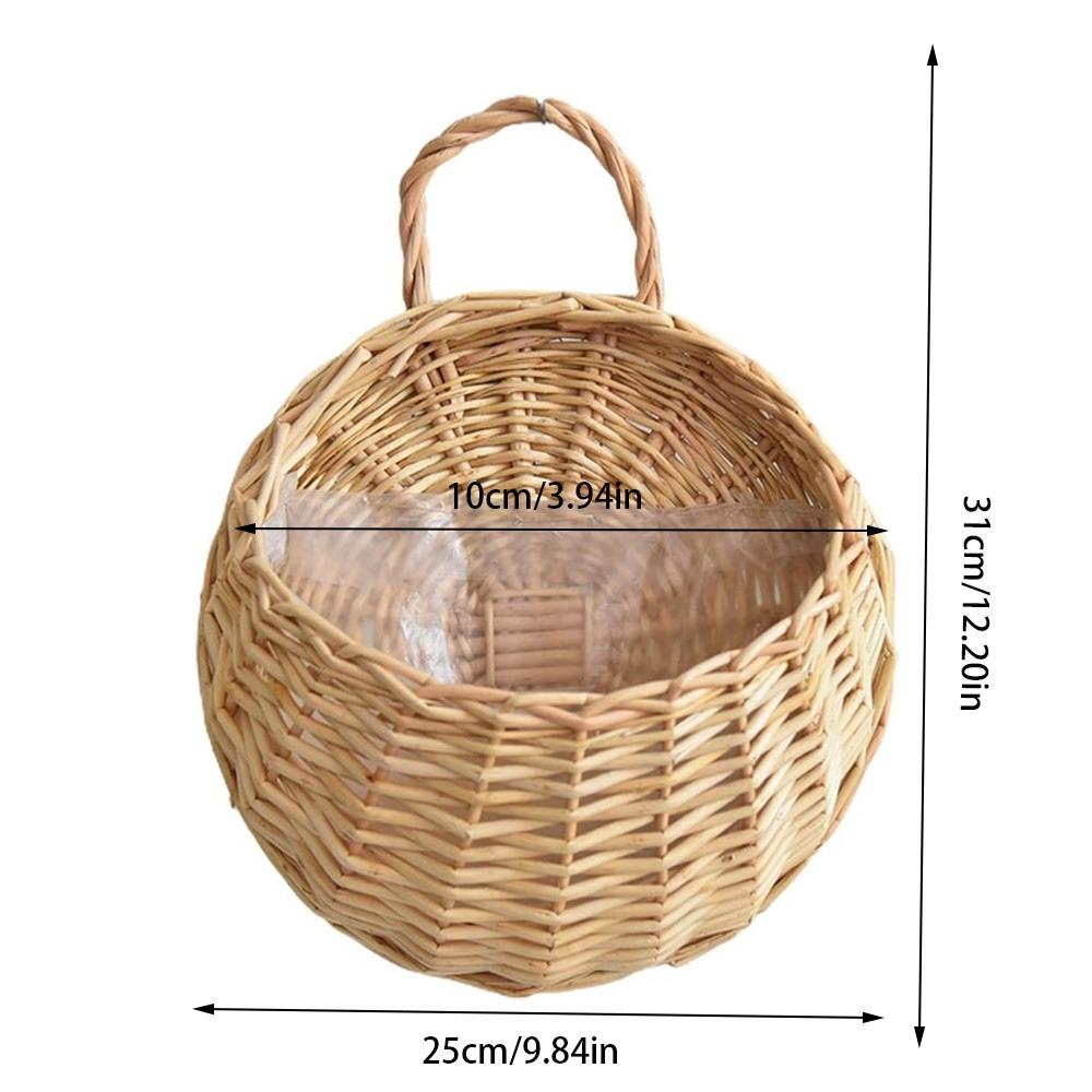 New Storage Container Flower Basket Wall Hanging Handmade Weaving Wicker Basket Hanging Planter Home & Living