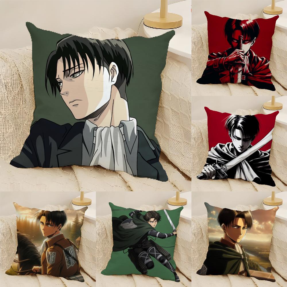 Levi Ackerman Attack On Titan Pillow Case Linen Cushion Covers For Decorative Sofa Home Pillows Case Car Chair Pillows Cases