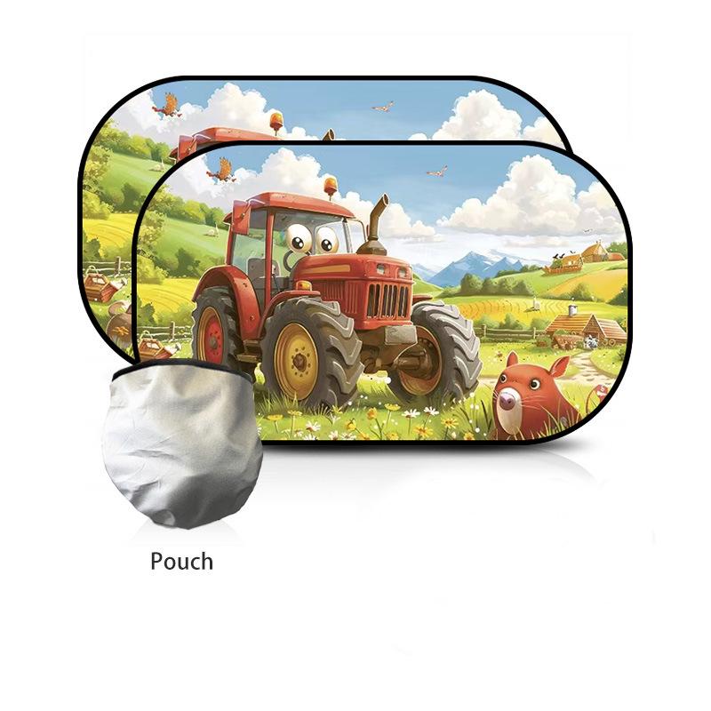 Car Side Window Cartoon Sun Shade - Heat Insulation & Light Blocking PVC Film