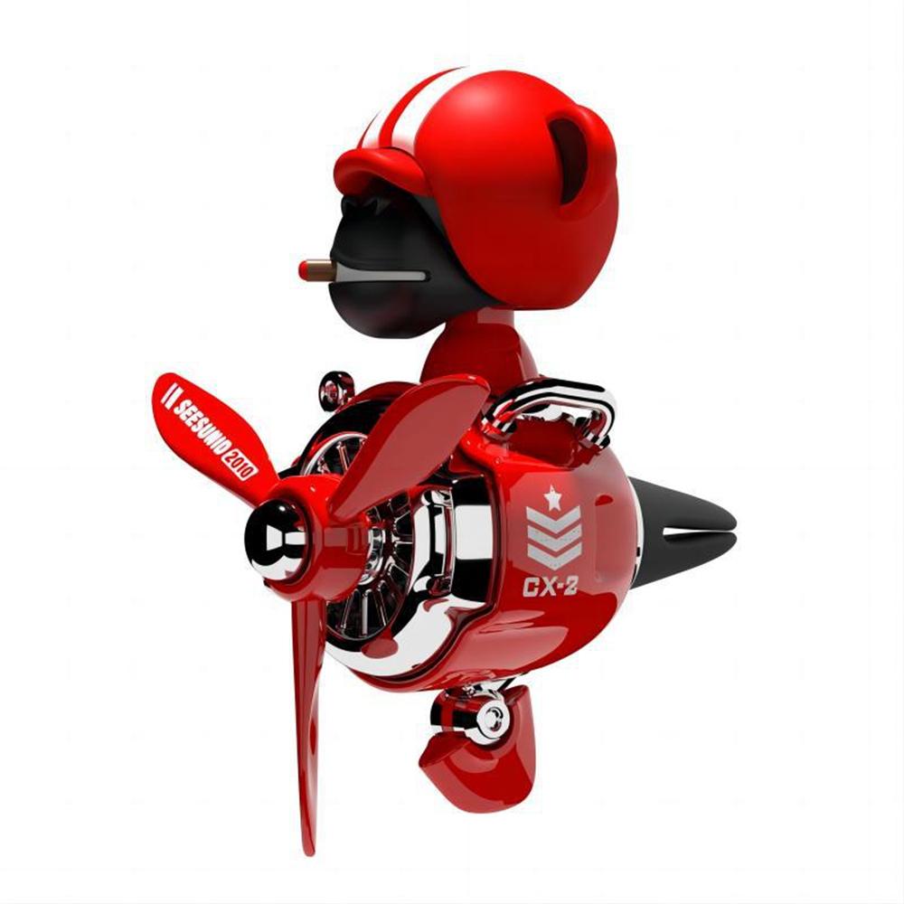New Car Air Outlet Clip Cartoon Bear Propeller Small Airplane Shaking Head Doll Car Decoration Interior Ornaments Creative