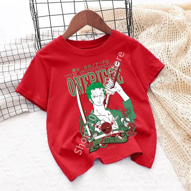 Cartoon Anime One Pieces Tshirt Kids Clothes Boys Absorb Sweat Breathable TShirt Children Girls Tees Summer Teen Clothes