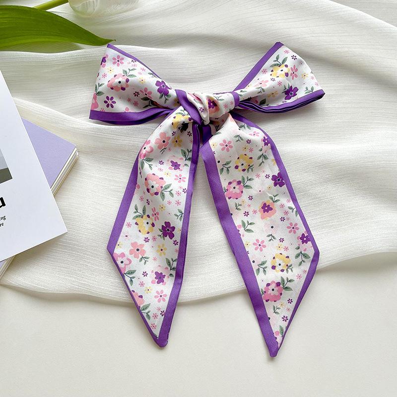 New Luxury Narrow Short Woman's Silk Scarf Hair Strip Silk Ribbon Small Neck Scarves Bag Handle Ribbon Scarf Kerchief Lady Tie