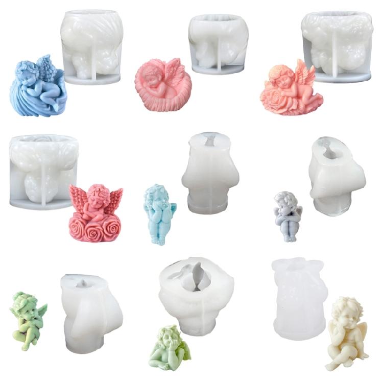 Silikonform für geflügelte Babyfiguren zur Kerzen- und Seifenherstellung, Silikon-Kerzenformen für handgemachte Kerzen, Valentinstagsgeschenk