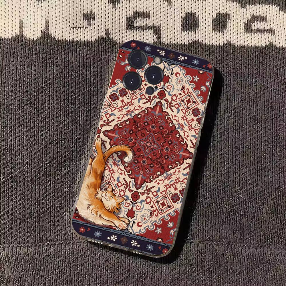 Persian Carpet Floral Pattern Phone Case for iPhone 11Pro 13 12 11 Pro Max 16e 17 Air 16 15 14 Plus 11ProMax