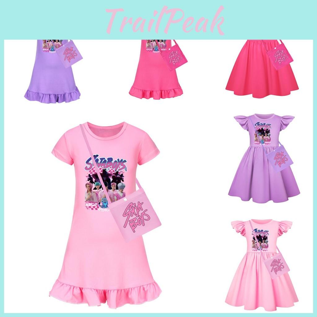 Hunters Kpop Demon Short Sleeves Sleep Dress For Kids Bedroom Clothing Gift