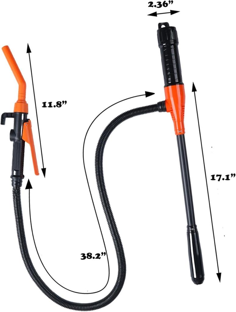Upgrade Portable Power Battery Pump, Battery Operated Electric Siphon Pump, Gas Pump for Gas Can, Extended Hose Fuel Transfer Pump, Hand Fuel Pump