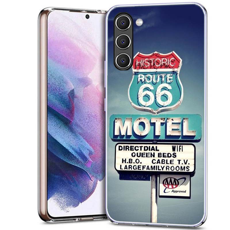 

America Route 66 Phone Case for Samsung A54 A14 A24 A34 A17 A37 A57 A55 A35 A25 A15 A13 A23 A33 A53 A07 A05S A04S A03 A73 Galaxy Samsung A15 4G