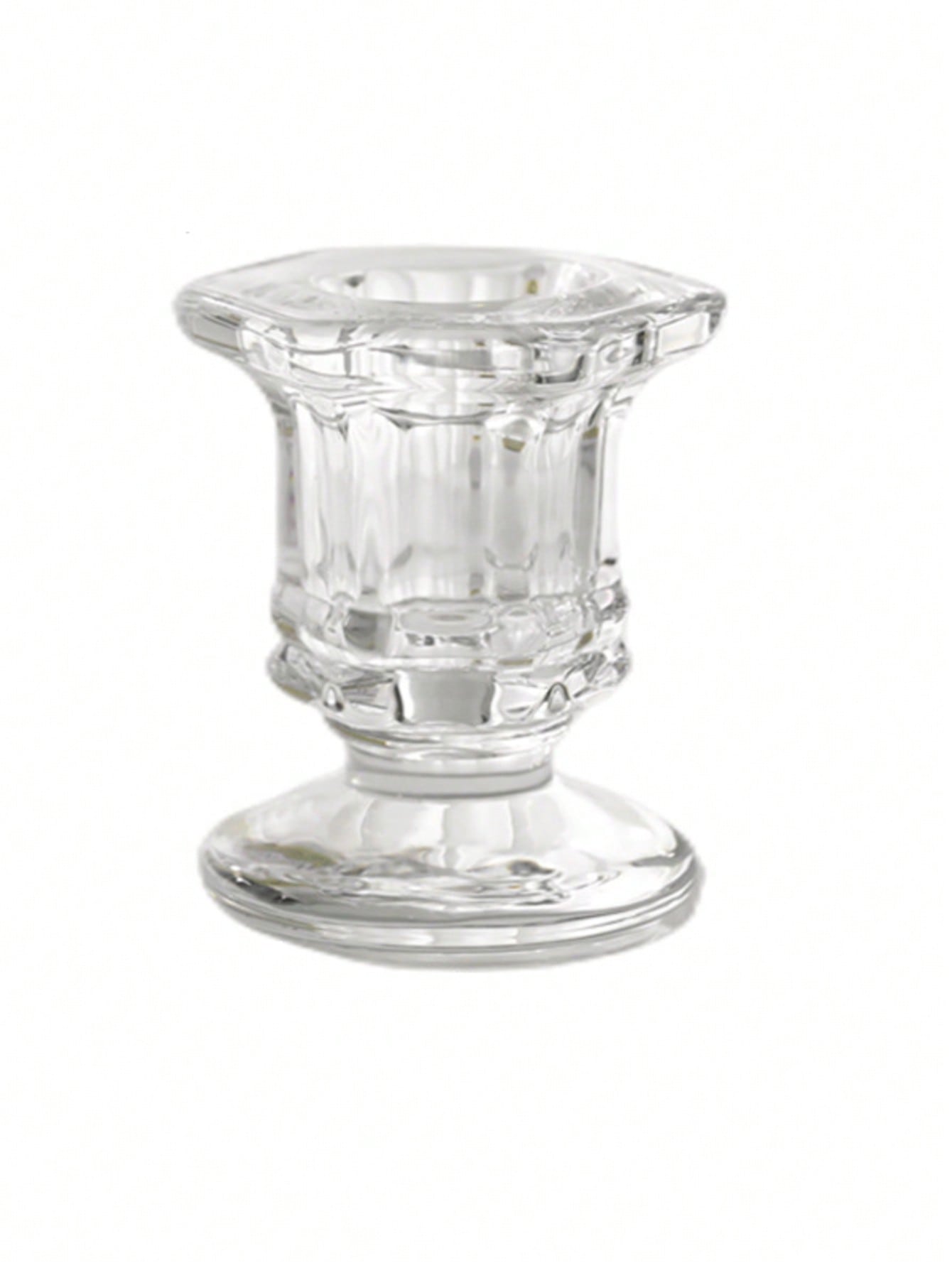 1/6pcs Bulk Candle Holders, Christmas Candle Holder, Set Of 6 Clear Glass Candle Holders, Tapered Glass Candle Holders