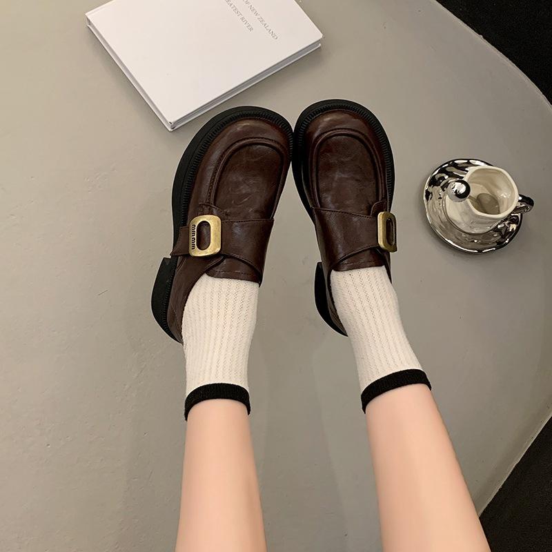 British style loafers women's 2025 autumn new height-increasing women's shoes thick heel platform small leather shoes versatile fashion single shoes