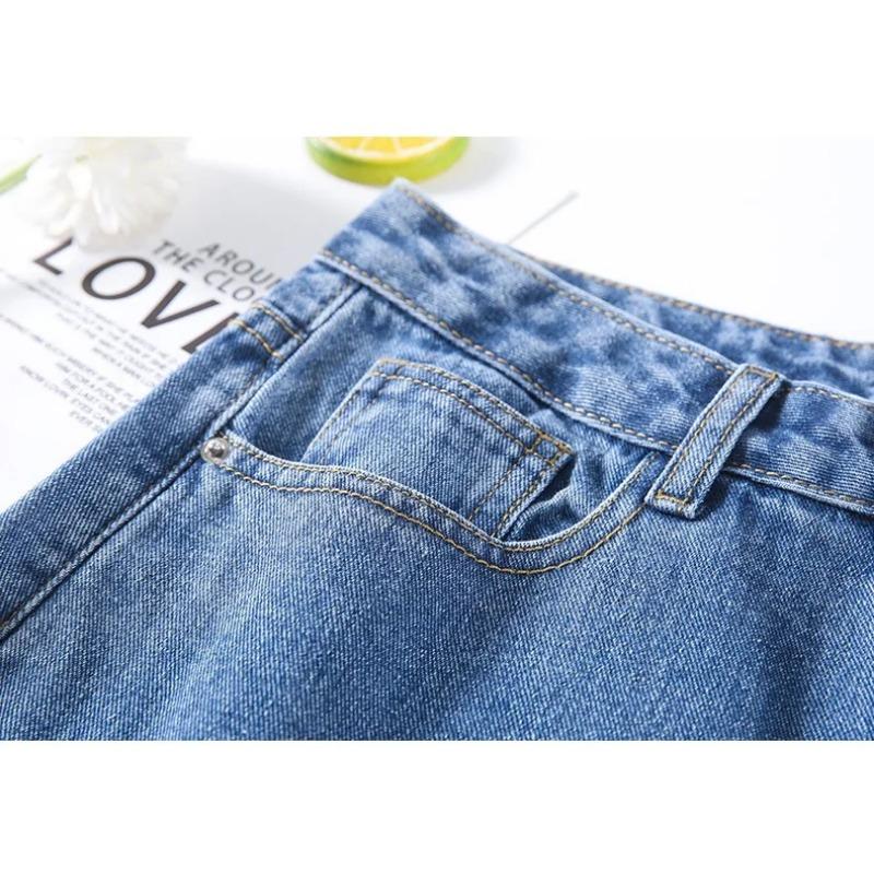 Корейский стиль классические джинсовые шорты женские летние синие шорты с высокой талией — фото 10