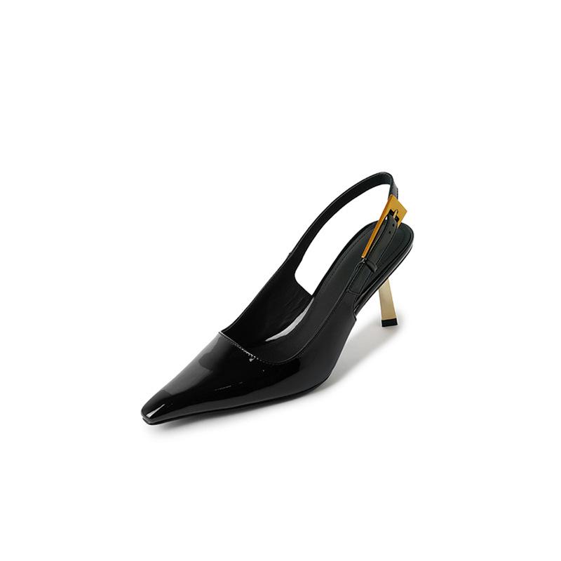 Fashion Leisure Women's Pumps Party Wedding Women Heels Shoes 7.5CM Fashion Elegant Genuine Leather Cow Leather Pointed Tip