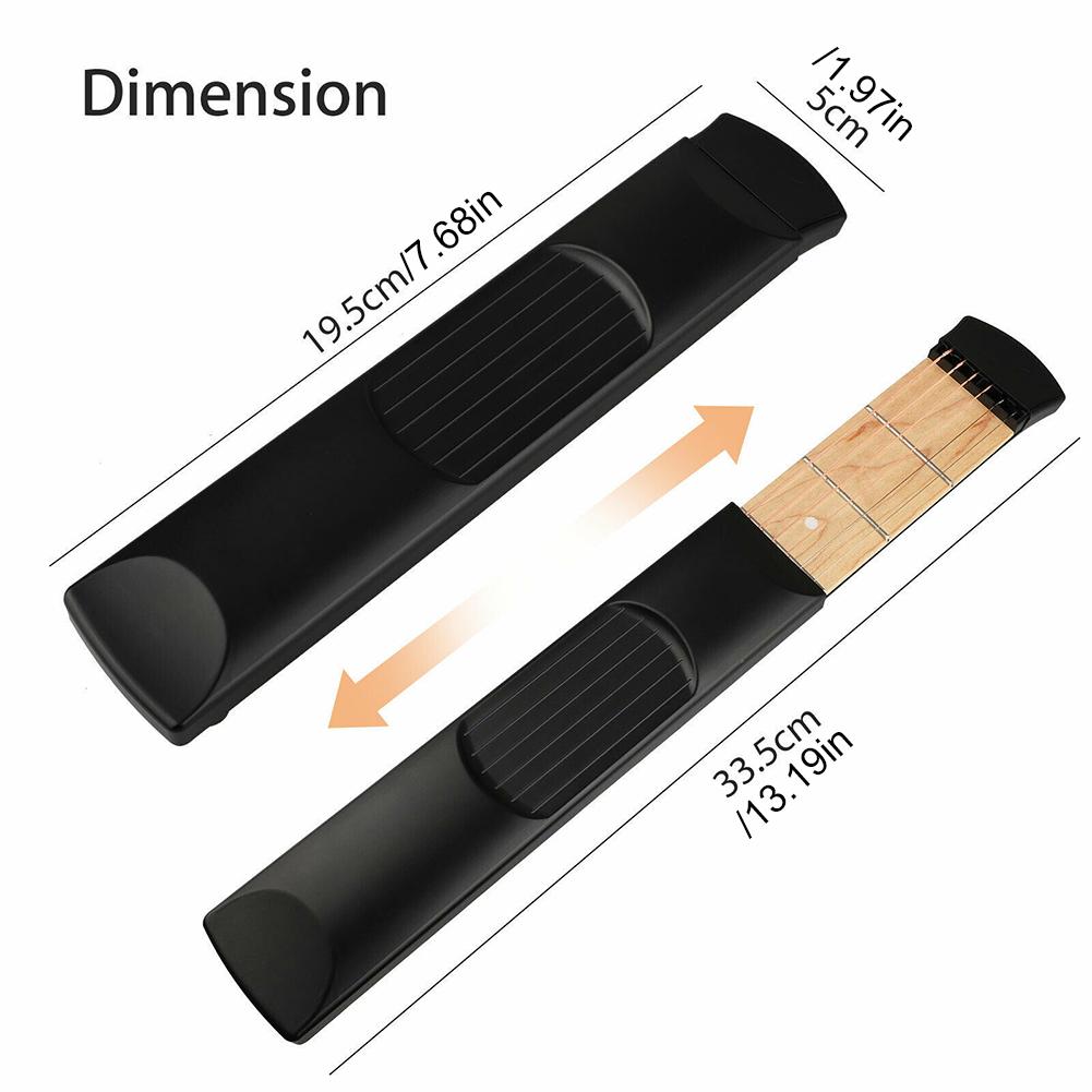 6 String 4/6 Fret Portable Pocket Guitar Neck Chord Trainer Portable Guitar Chord Practice Tool Wooden Guitar Practice Tool