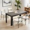 Boucle Dining Chairs Set of 4, Mid Century Modern Sherpa Accent Chairs, Upholstered Side Chair for Dining Table, Space-Saving White Kitchen Table