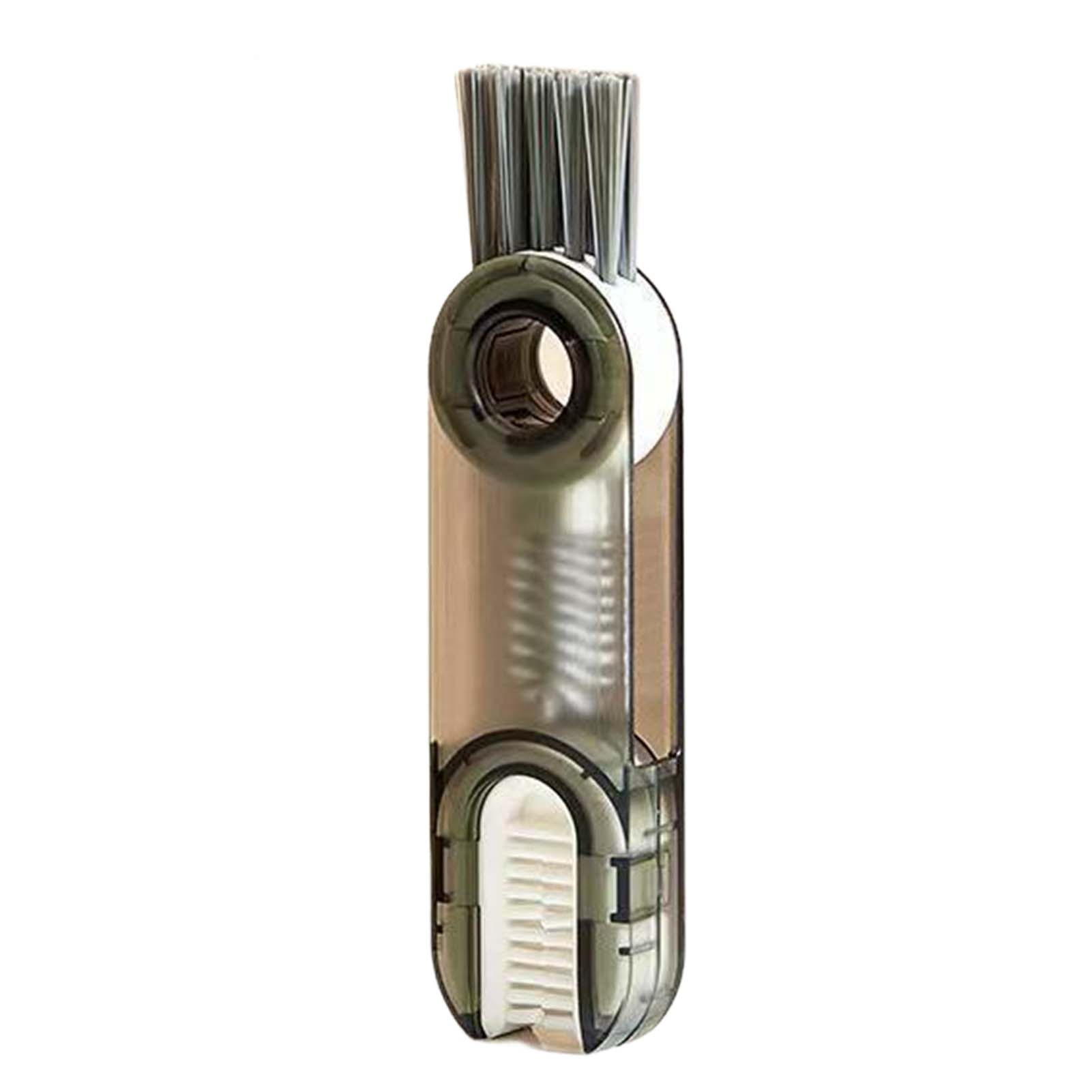 2pcs 3 in 1 Tiny Cleaning Brush Bottle Cup Lid Brush Straw Cleaner Tools for Sport Water Bottle Tumbler Glass Vase Gray
