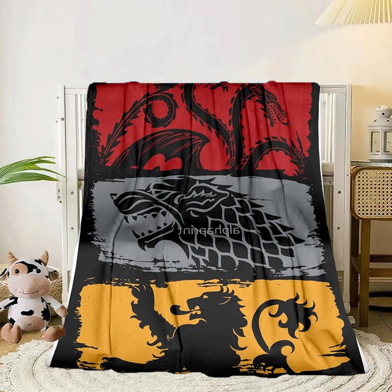 Thrones Dragon Fire And Blood Blanket Flannel Blanket for Bed, Sofa, Camping, Hiking, Picnic Essentials, Gift for Family Fan Gifts