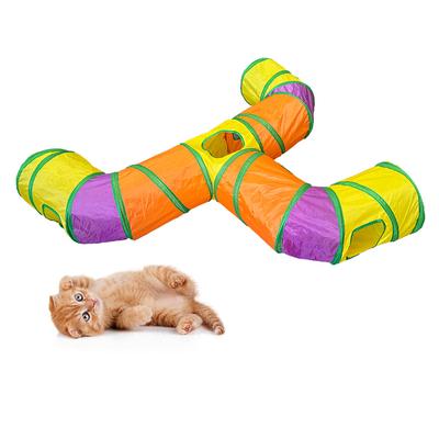 Katzentunnel für den Innenbereich, zusammenklappbare Röhren für Kleintiere, Spielzeug für Katzentunnel, interaktives Labyrinth für Haustiere, Katzenspielzeug, verschleißfeste Katzentunnel