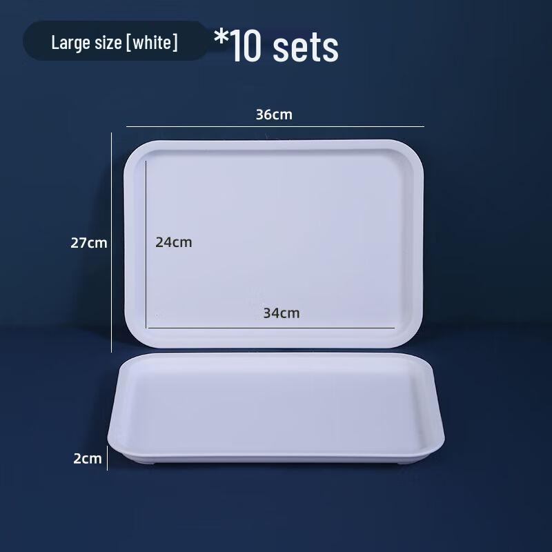 White Rectangular Plastic Serving Tray