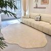 Fluffy Soft Lounge Floor Mat Thickend Plush Bedside Rug Cream Style Bedroom Decor Plush Irregular Shapes Carpets For Living Room