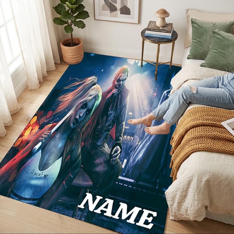 Custom Name Batman's Identity Living Room Non-Slip Area Rug Soft Carpet for Bedroom Kids Playroom Sofa Office Home Decor Doormat