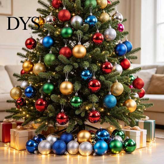 Glossy Matte Glitter Baubles 24 Pcs Small Christmas Ball Ornaments, Mini Shatterproof Plastic Indoor Outdoor Tree Decor Xmas Hanging Decoration