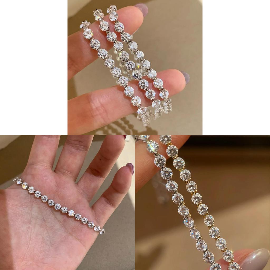 Geometric Zircon Round Bracelet For Women With Cubic Zirconia And Elegant Style