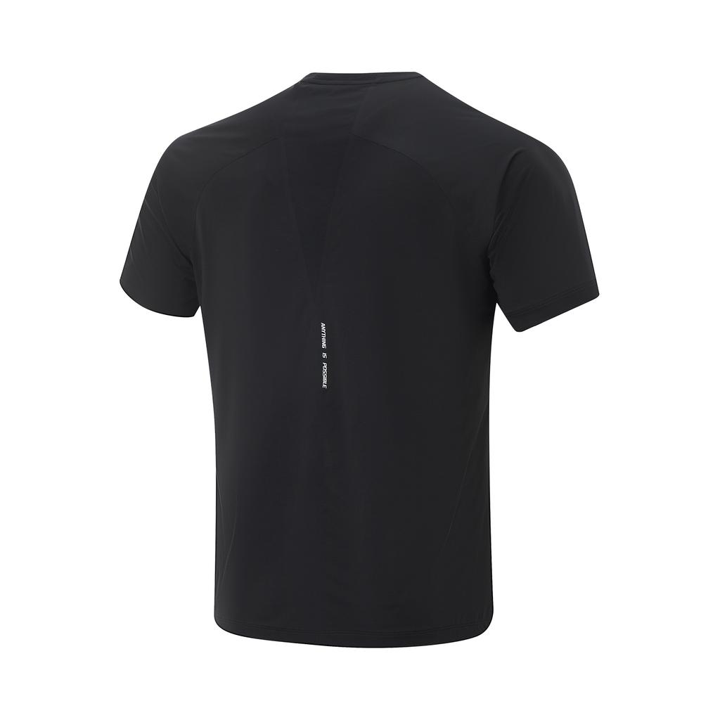 Li-Ning Plain Minimalist Sports Casual Round Neck Pullover Short Sleeve T-Shirt Men Tops Black ATSV071-1
