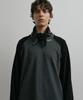 DUSTYWHITE 5S Cotton Pigment Destroyed Black Raglan Long T-Shirt