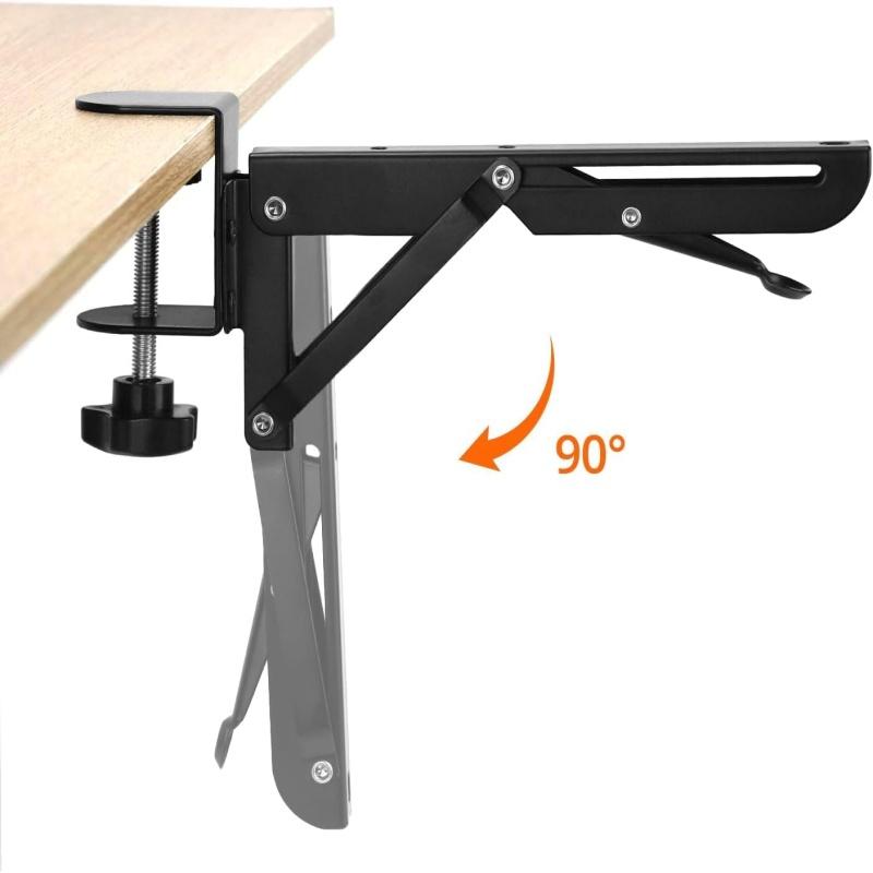 2PCS Desktop Foldable Expansion Stand,No-Drill Hole Desk Extension Stand,Space-Saving Platform Extender,Drilling-Free Bracket